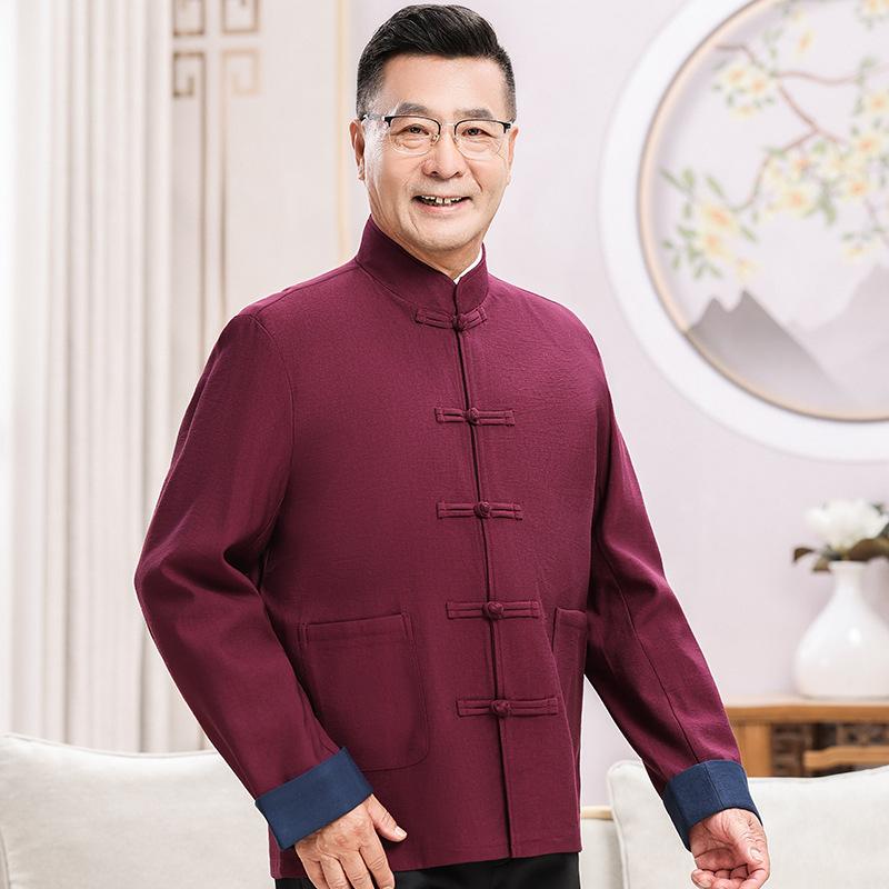 

Мужская куртка в ретро китайском стиле, новая коллекция весна-осень, куртка с длинными рукавами 200 бордовый