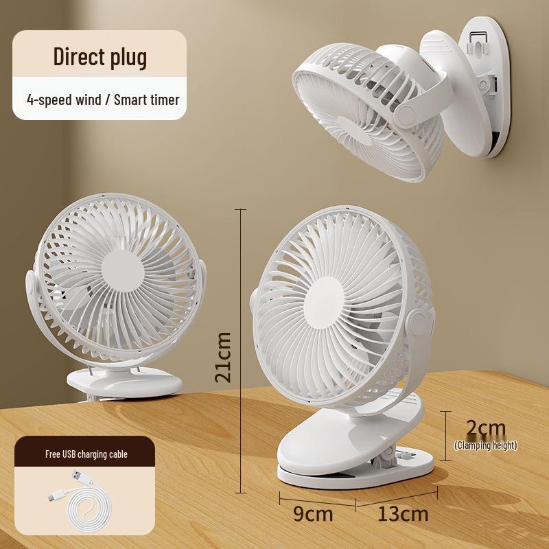 Kaxidaofu Dual-Use 8  USB Clip/Wall-Mount Desktop Fan, High Wind Power