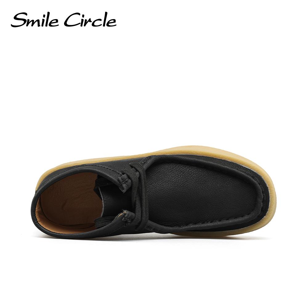 Klobige Damen-Flache Schuhe, runde Zehen, Schnürschuhe, dicke Schuhe, modische, bequeme Damen-Freizeitschuhe