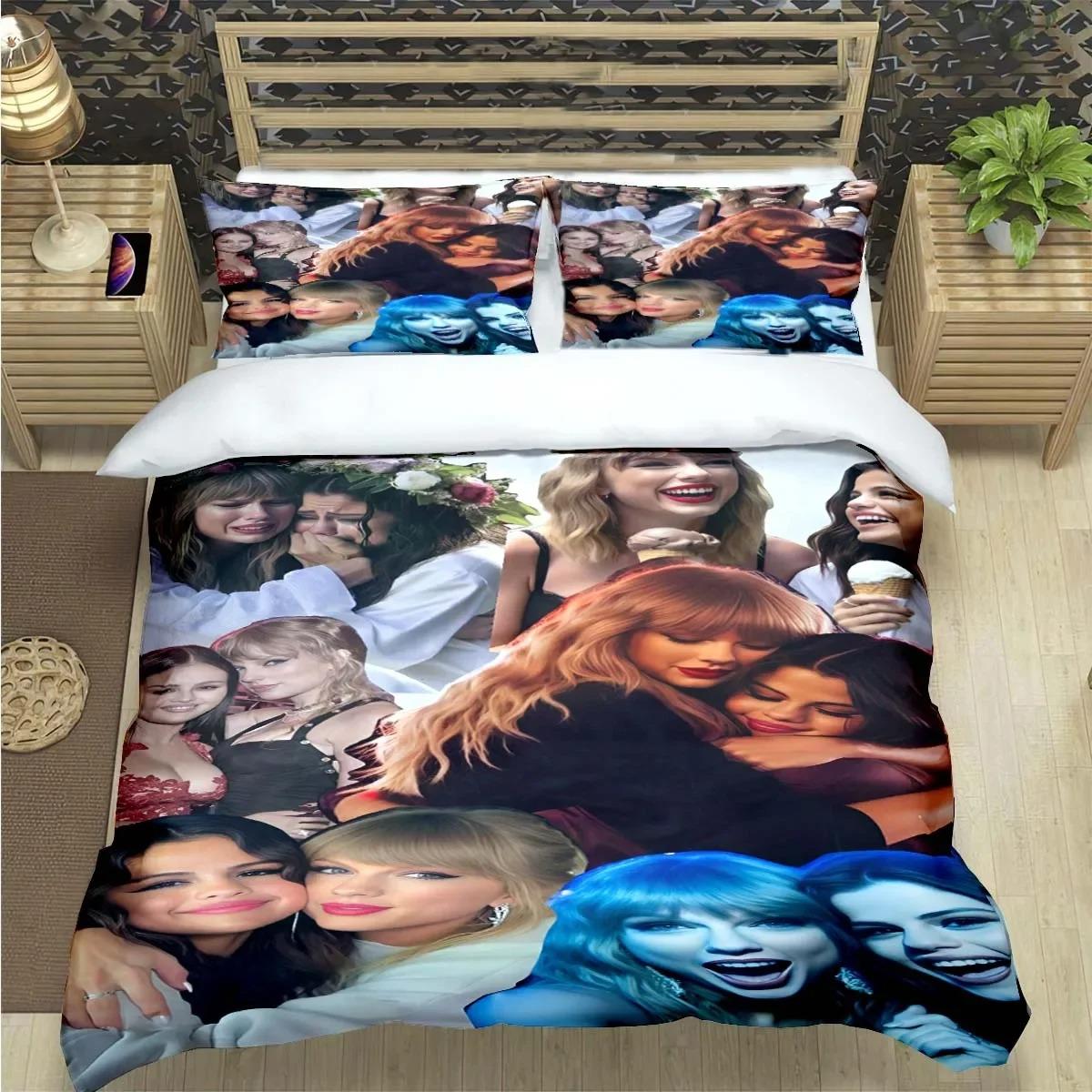 

Famous Female Singer S-Selena G-Gomez Print Bedding Sets Bed Supplies Set Duvet Cover Bed Comforter Set Bedding Set Luxury Gift 135x200cm