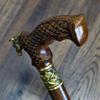 Walking Sticks Carving Wood Reeds Bronze Wooden Handmade Cane Stick Men's Accessories Horse