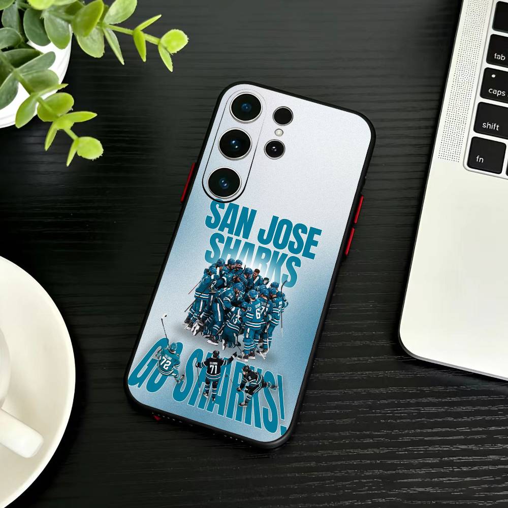 

Чехол для телефона O-San Jose Sharks для Samsung S26, S25, S24, S23, S22, S21, S20, S30, Ultra, Plus, Fe, Note, 5G Черный Samsung S25