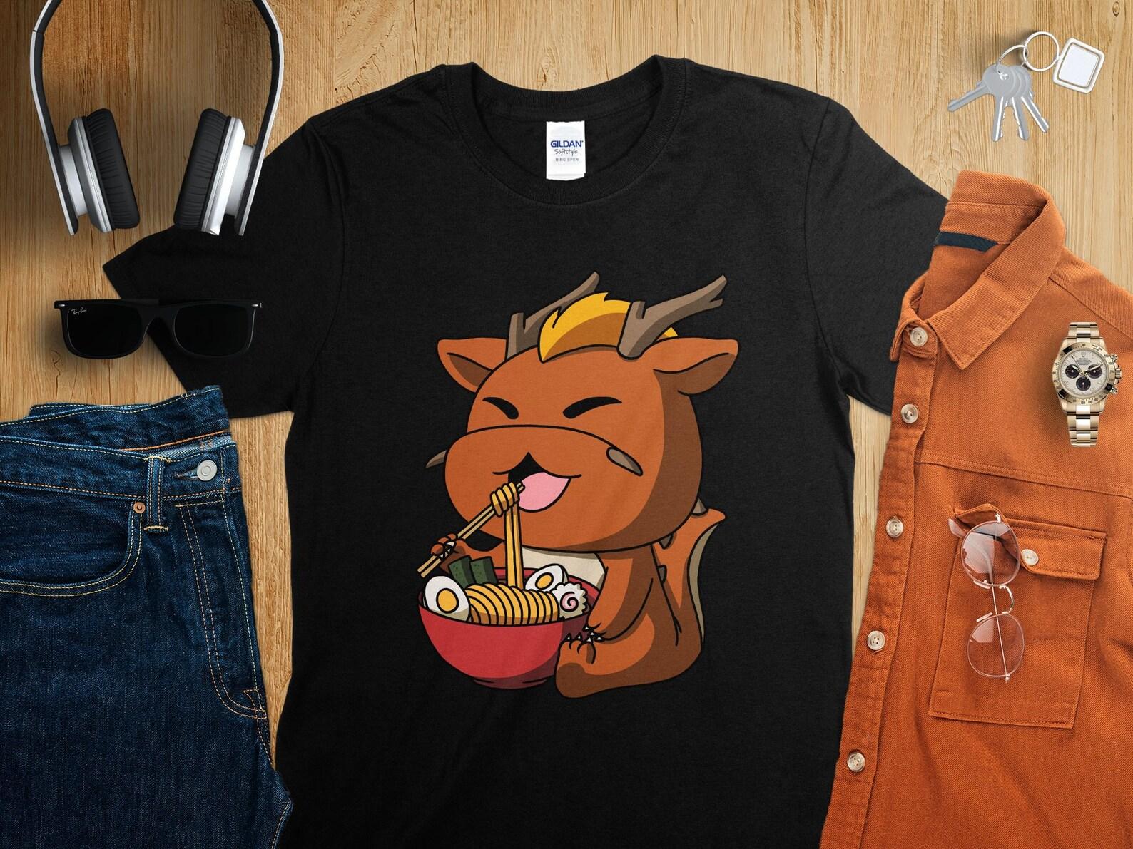 Kawaii Anime Year of the Dragon Asian Noodles Japanese Ramen Shirt, Anime Shirt, Ramen T-Shirt, Japan Art XL