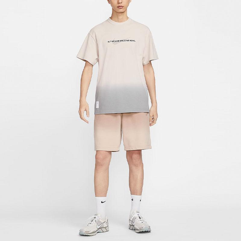 Nike Sportswear Letter Logo Print Loose Round Neck Short Sleeve T-Shirt Men Tops Light-Red Wood-Brown HF0818-104
