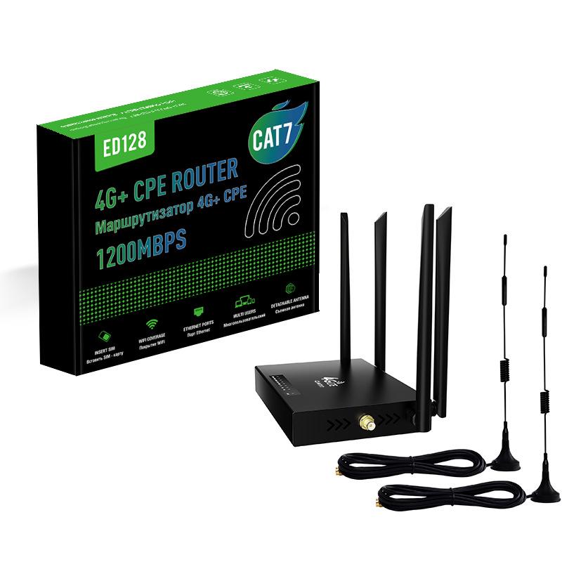 4G Drahtloser Netzwerkrouter mit SIM-Karte, 300M WIFI, CPE, Europa & USA Kompatibel ED128