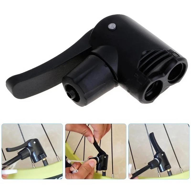 

Cycling Accessory Bicycle Bike Cycle Tyre Tube Replacement Dual Head Air Pump Adapter Valve Useful Bicycle Component Pump чорний