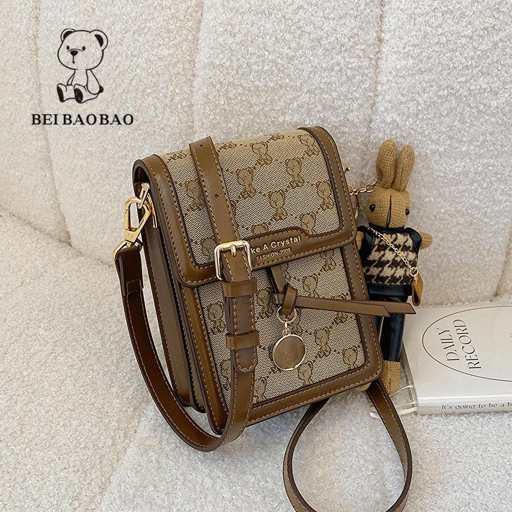 Damen Umhängetasche und Schultertasche aus bestickter Leinwand