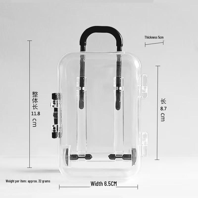 Cute Cartoon Number Jewelry Trolley Case: Transparent, Retractable Mini Storage Box