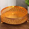 Exquisite Fruit Tray, Alloy Cake Plate, Gold Exquisite Circle Hollowed-Out Snack Nuts Organizer Party Desktop Decoration,24 cm