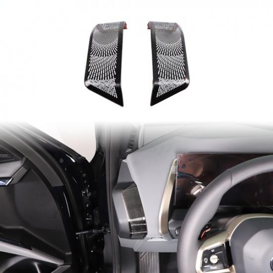 Black Steel Center Console Side Air Vent Dust Cover For BMW X3 G45 2025+