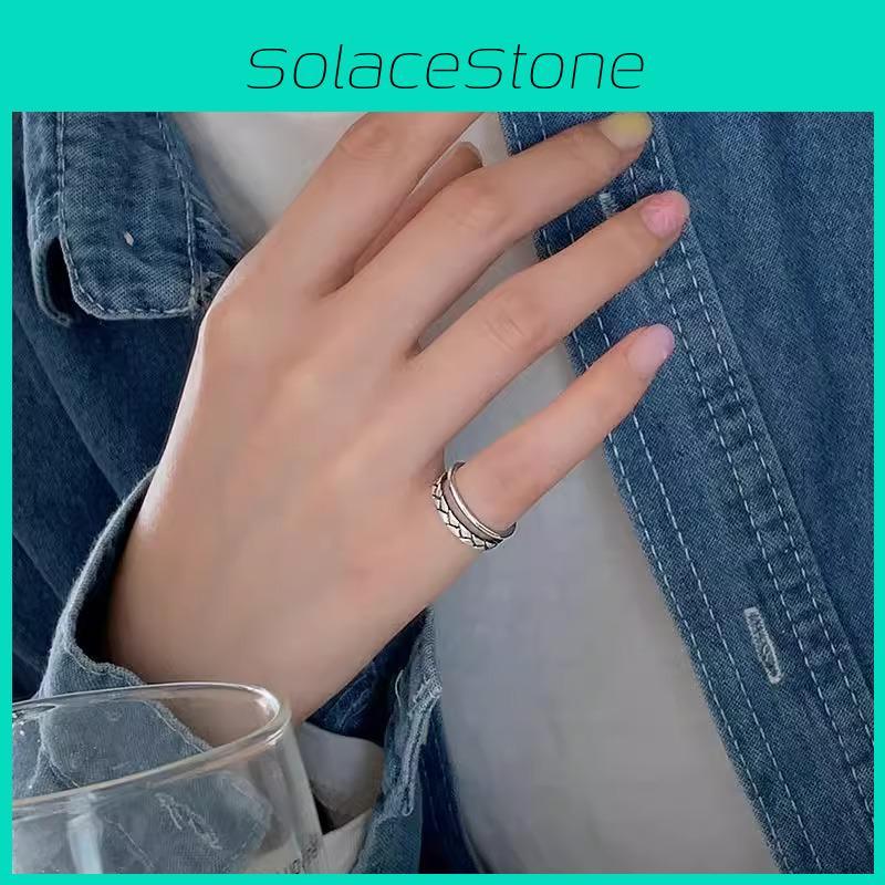 Chic Minimalist Women's Copper Ring Vintage Style Adjustable Open Design For Finger