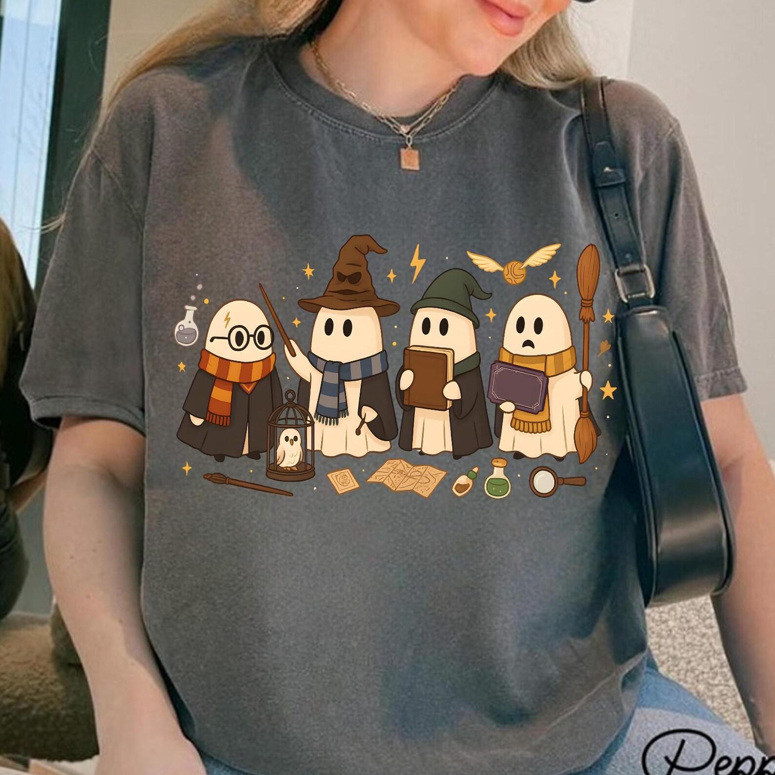 Cute Ghost Book Nerd Shirt, Halloween Ghost Librarian Shirt, Cute Ghosts Reading Books Tee, Ghost Halloween Gift, Book Spooky Season XL