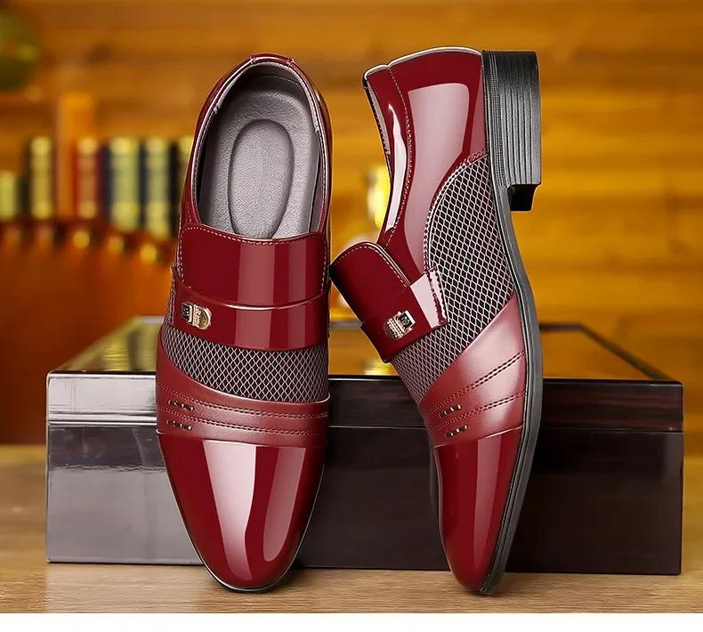 Men's Formal Leather Shoes Black Pointed Toe Man Loafers Party Office Business Casual Shoes for Men Oxford Shoes Male Dress Shoe