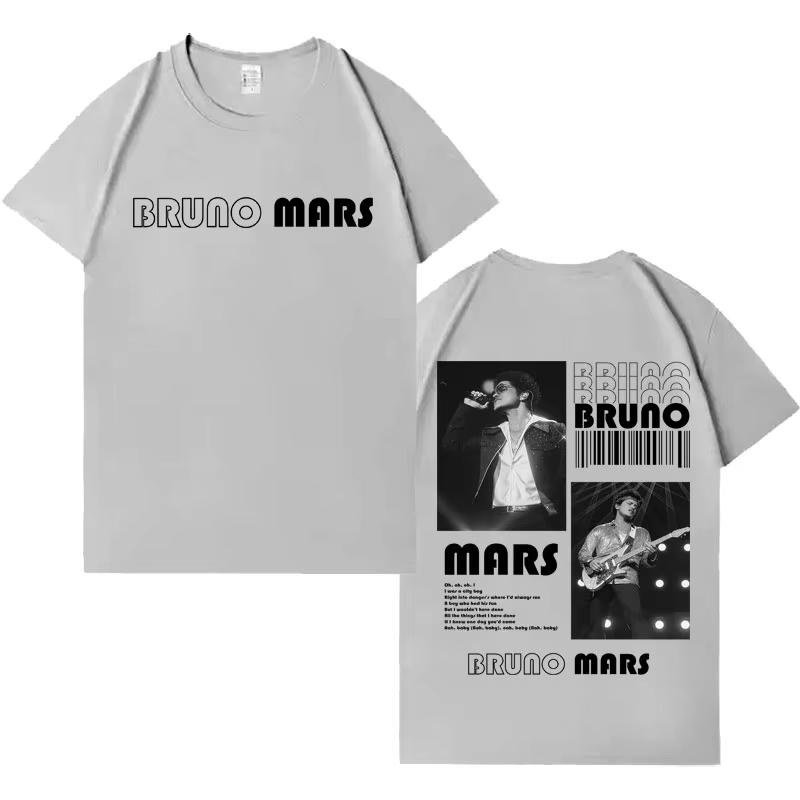 2026 Tričko Bruno Mars Pánské Dámské Pop Ležérní Krátký Rukáv Pánské Estetické Vysoce Kvalitní Gotické Kulatý Výstřih Vrchol Fanouškovský Dárek