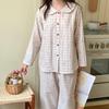 Cherry Plaid Tinkerbell Pajama Set - Cotton Gauze Long Sleeve Top & Pants