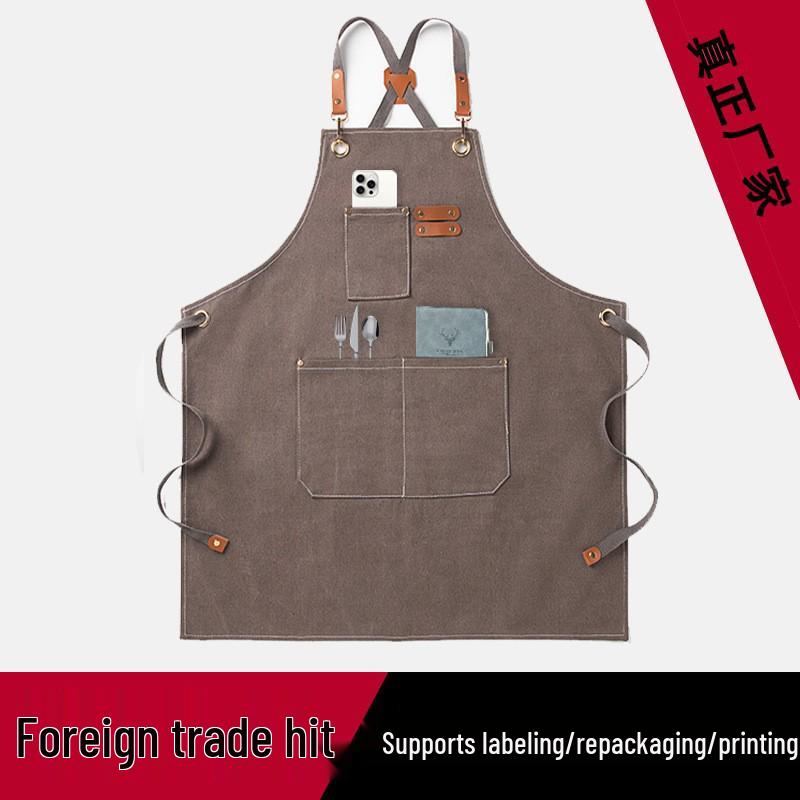 Customizable Stain-Resistant Waterproof Canvas Apron for Barista, Salon, and Gardening