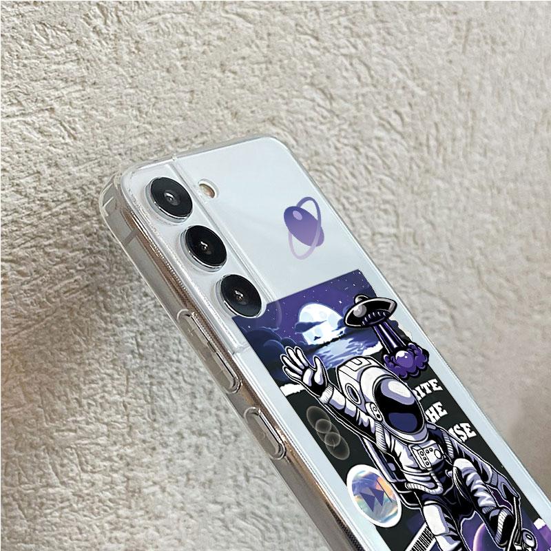 Niedliche Astronaut Planet Klare Hülle Für Samsung Galaxy S22 S20 FE S21 S10 S9 Plus Note 20 Ultra 10 Lite Weiche Handyhülle