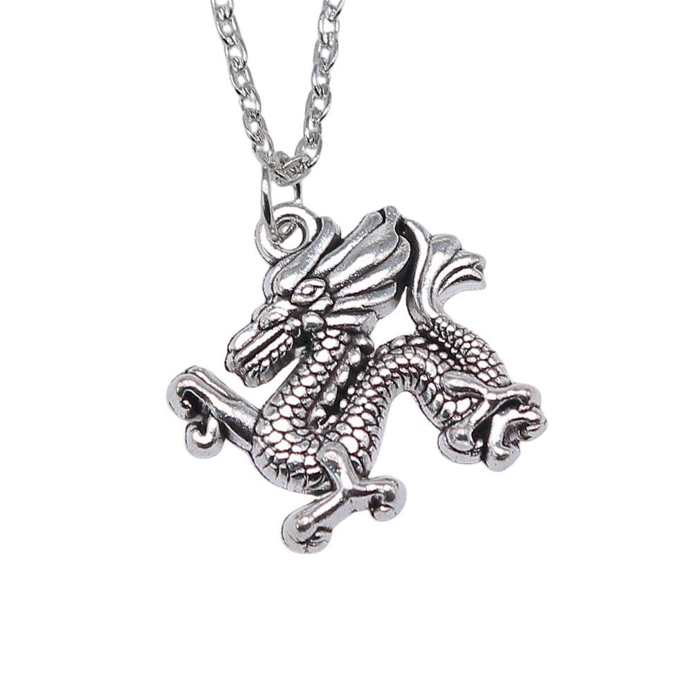 Snake Charm Necklace Dragon Minimalist Serpent Pendant For Women Grunge Aesthetic Jewelry 43cm Chain