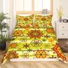 Retro Flowers King Queen Bedding Set Cartoon Vintage Floral Duvet Cover Boho Abstract Quilt Cover Soft Polyester Comforter Cover