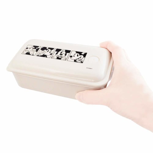 Skater Bento Box, Silver Ion (Ag+) Antibacterial, Fluffy Serving, Integrated Gasket, Single Tier, 530ml, Mickey Mouse Disney, PAL5AG