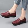 New style ladies loafers, simple and classic mom shoes, ladies leather flat shoes, anti-slip and comfortable soft materials