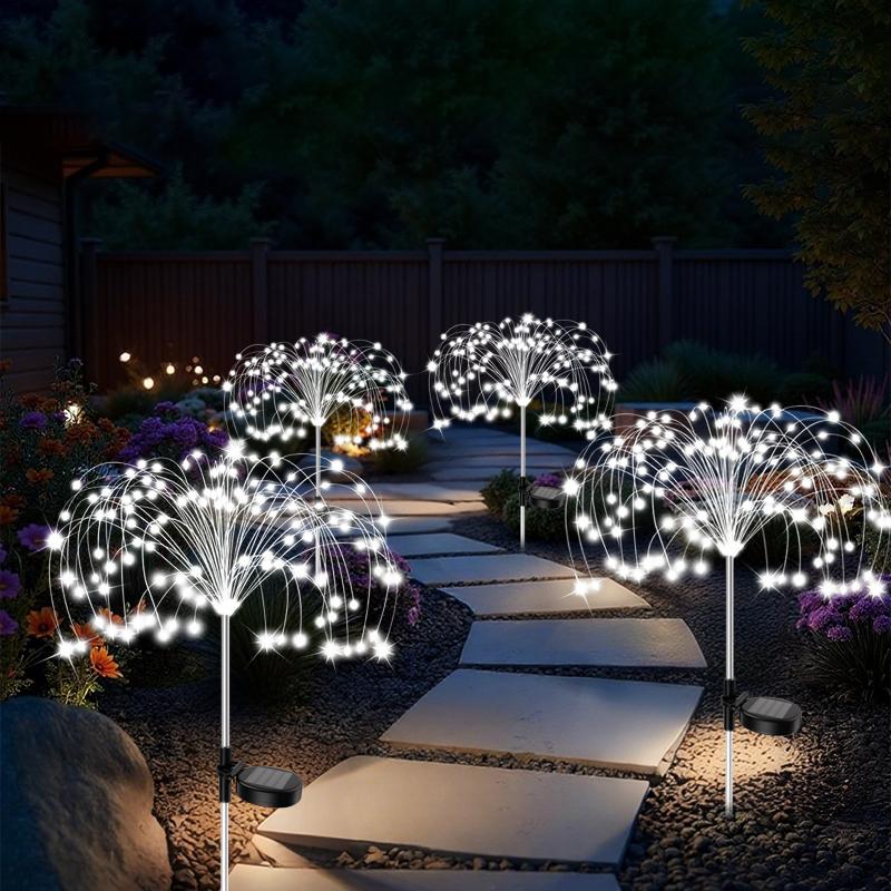 420LED Firework Lights Garden Decor Solar Power Outdoor Waterproof Pathway Flowers Lights for Patio Walkway Yard