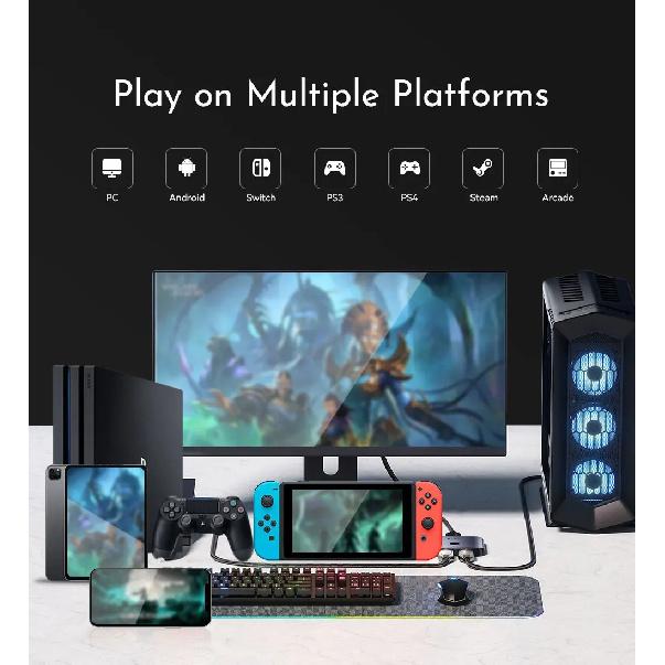 Haute42- COSMOX Mini Stickless Arcade Controller Fightstick Hitbox for PC /Ps3/ Ps4 /Switch arcade joystick fight sticks ps4