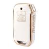 7 Button TPU Car Remote Key Case Cover Shell For Kia K5 K3 K4 Carnival 2021 2024 Sedona 7 Gold Edge Key Shell Keychain Keyring