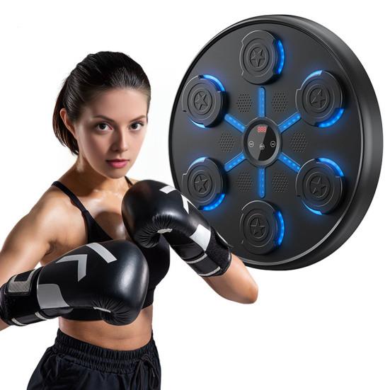 Smart Music Boxing Target Bluetooth-Compatible 5.0 Wall-Mounted Punching Machine with LED Display 9 Modes Boxing Mount