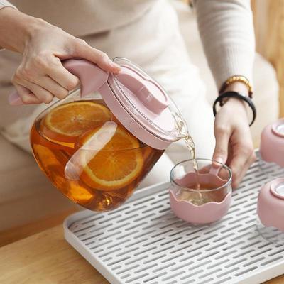 High Temperature Glass Pitcher Set: Nordic Iced Water, Fruit Teapot, Beer, and Cold Brew Pitcher with Scale.