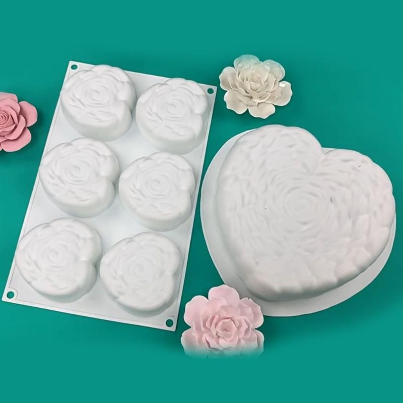 Silicone Chocolate Mold Rose Shaped Chocolate Candy Molds Baking Gadget Non-stick Silicone Material for Kitchen Baking