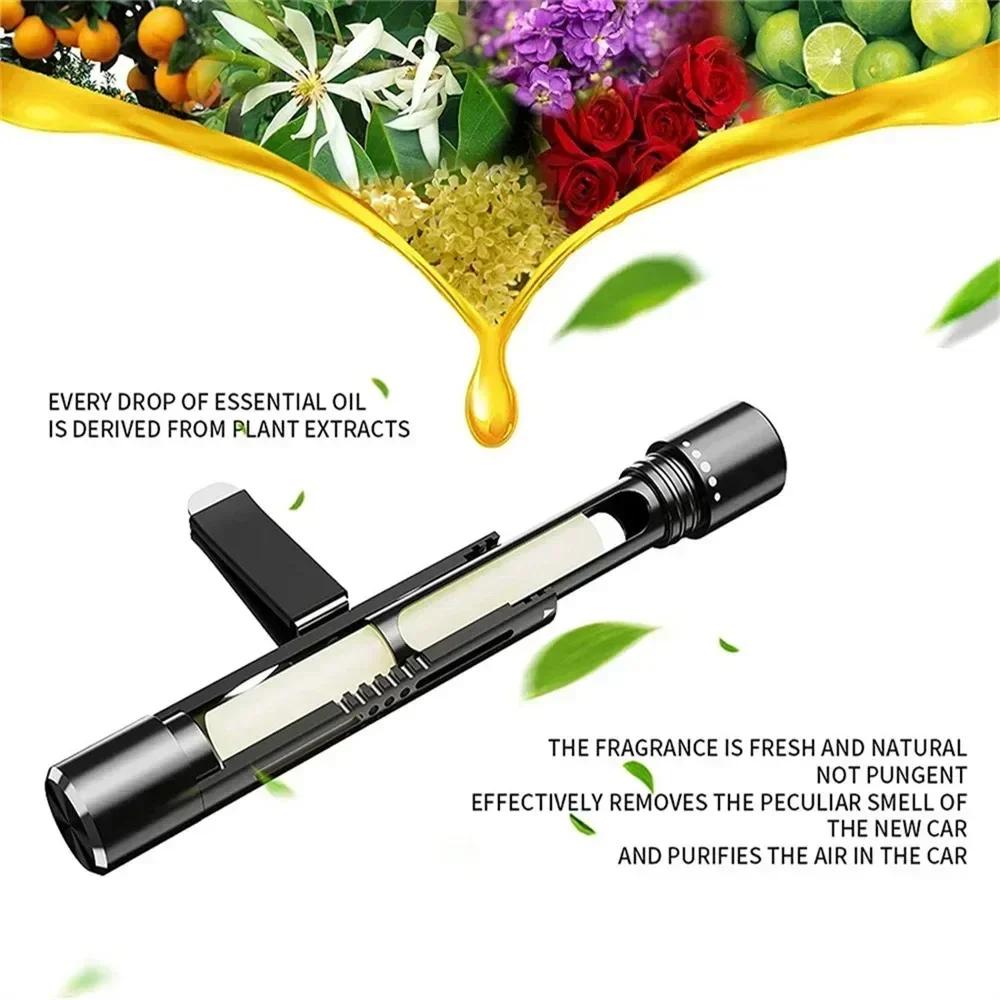 Car Fragrance Custom Vent Clip Cylindrical Essential Oil Diffuser Vent Clip with 5 Refill Sticks for Auto Office Kitchen Amagi