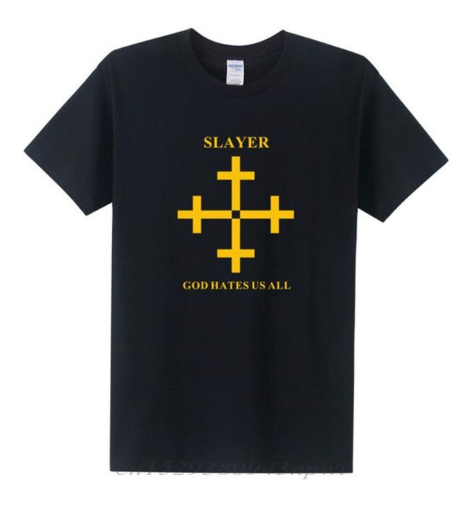 2020 Sommer Mode Slayer T-Shirt Unisex Gott Hasst Uns Alle Unisex T-Shirt Metal Rock Band Kurzarm Baumwoll T-Shirt Unisex Oberteile