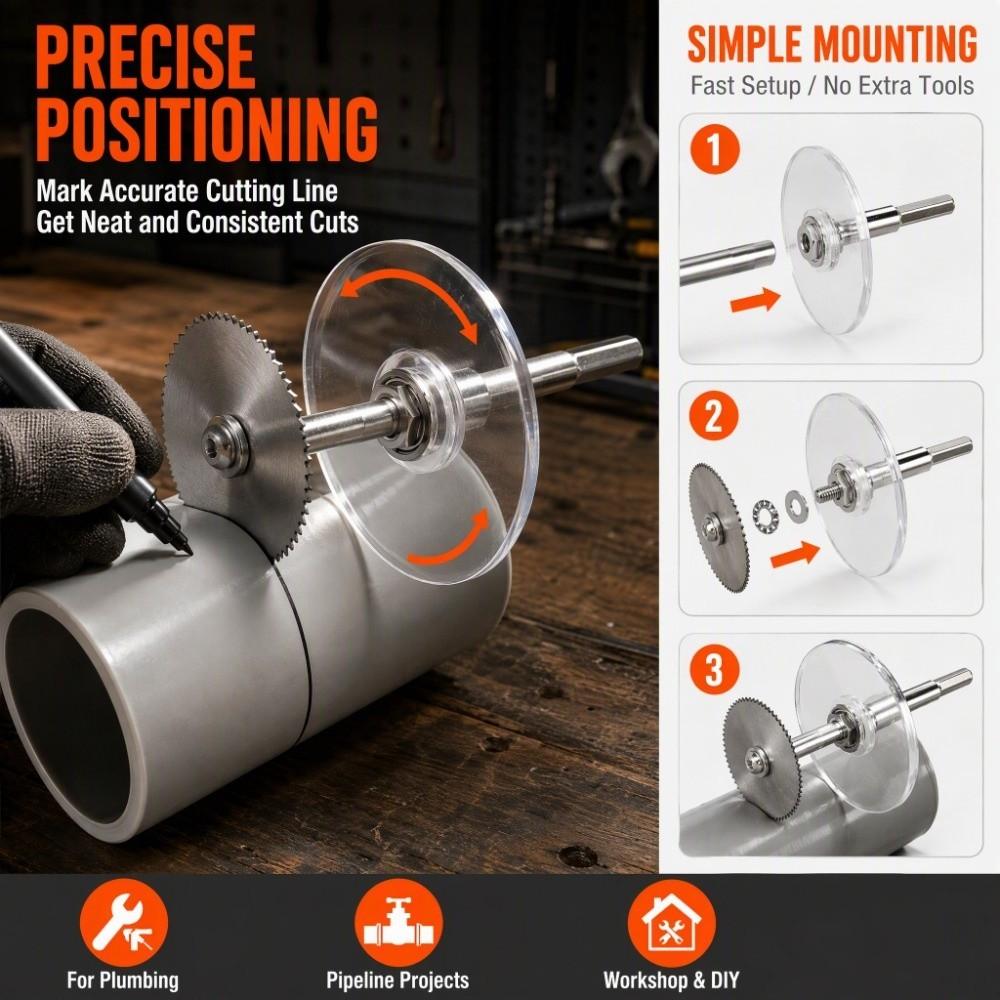 Adjustable Depth Gauge Inside Pipe Cutter Kit Inside Pipe Cutter Guide Tool Home DIY