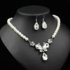 3pcs Luxury Bridal Zircon Zircon Zircon Set Collarbone Necklace Earrings Light Luxury Wedding Accessories for Bride