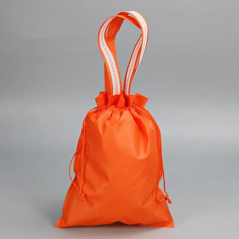 Нетканая карманная сумка-связка Праздничная Новогодняя Рождественская Вечеринка Макияж Подарочный мешок Черная Красная Сумочки Украшения Свадебная 25x33cm