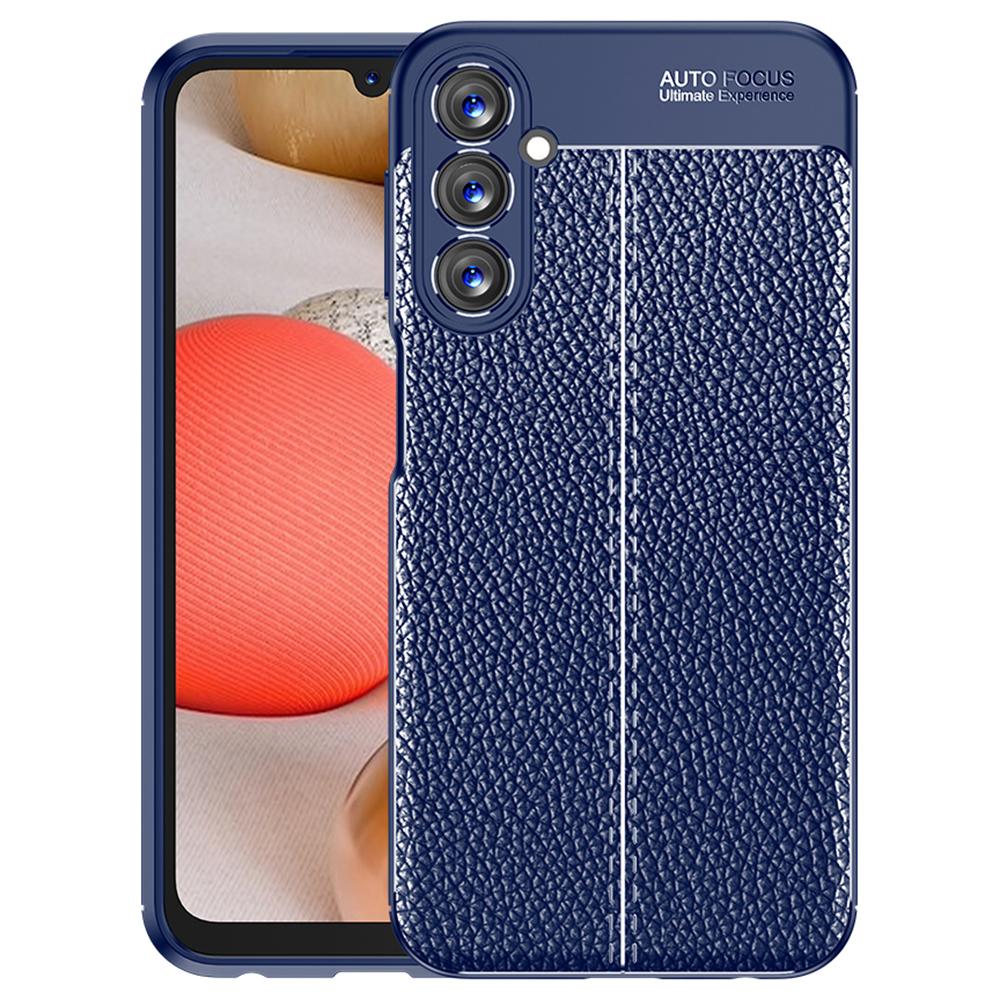 

For Samsung Galaxy A25 5G (Global) (161.0 x 76.5 x 8.3mm) Litchi Texture TPU Phone Case Anti-scratch Protective Phone Cover Blue