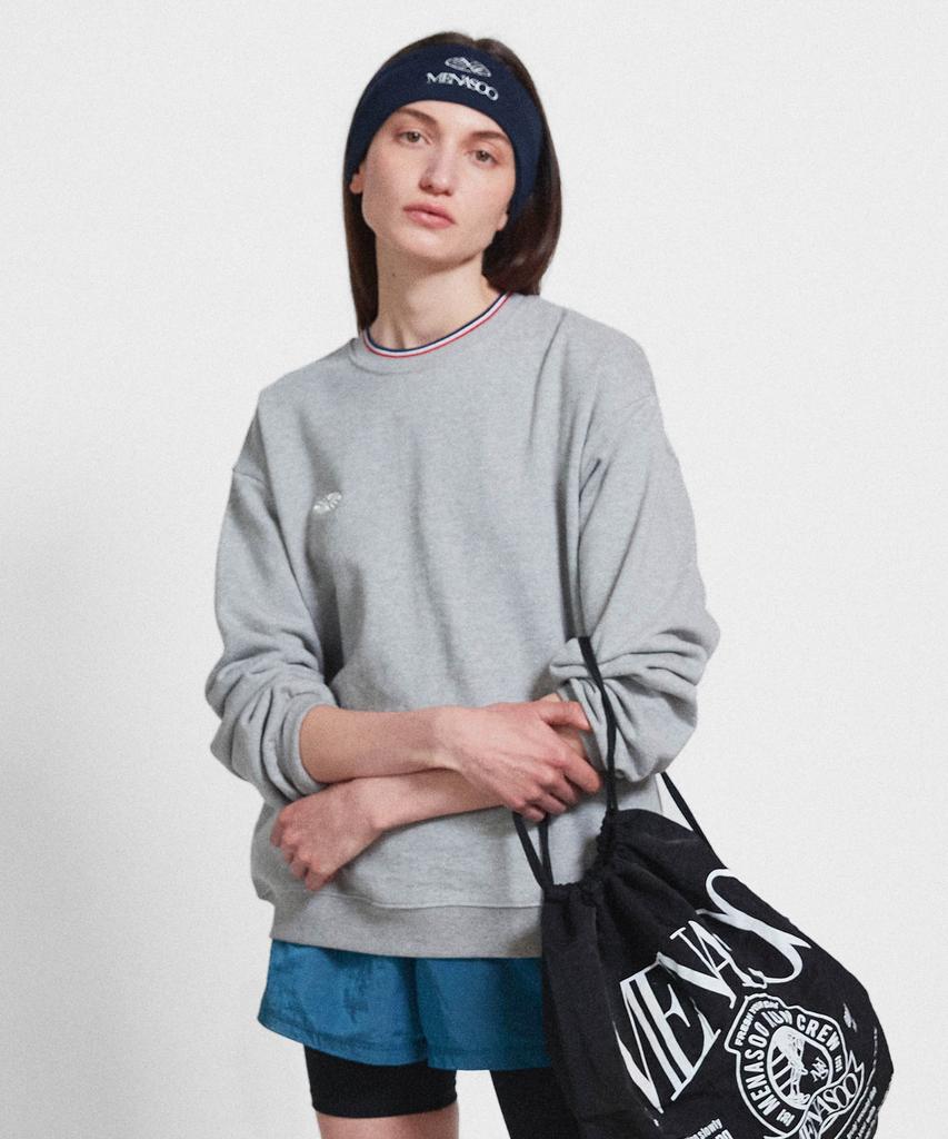 Minasu Track Volume Point Round Sweatshirt_Melange Gray
