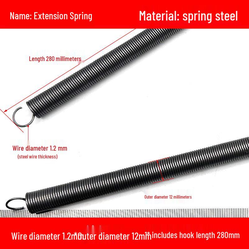 1.2mm Wire Extension Spring with Hook - Soft Tensile Force Spring Accessory