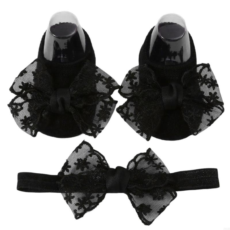 

Кружевные детские напольные носки Повязка на голову Нескользящие носки для первых шагов Носки для ходьбы для младенцев J60B