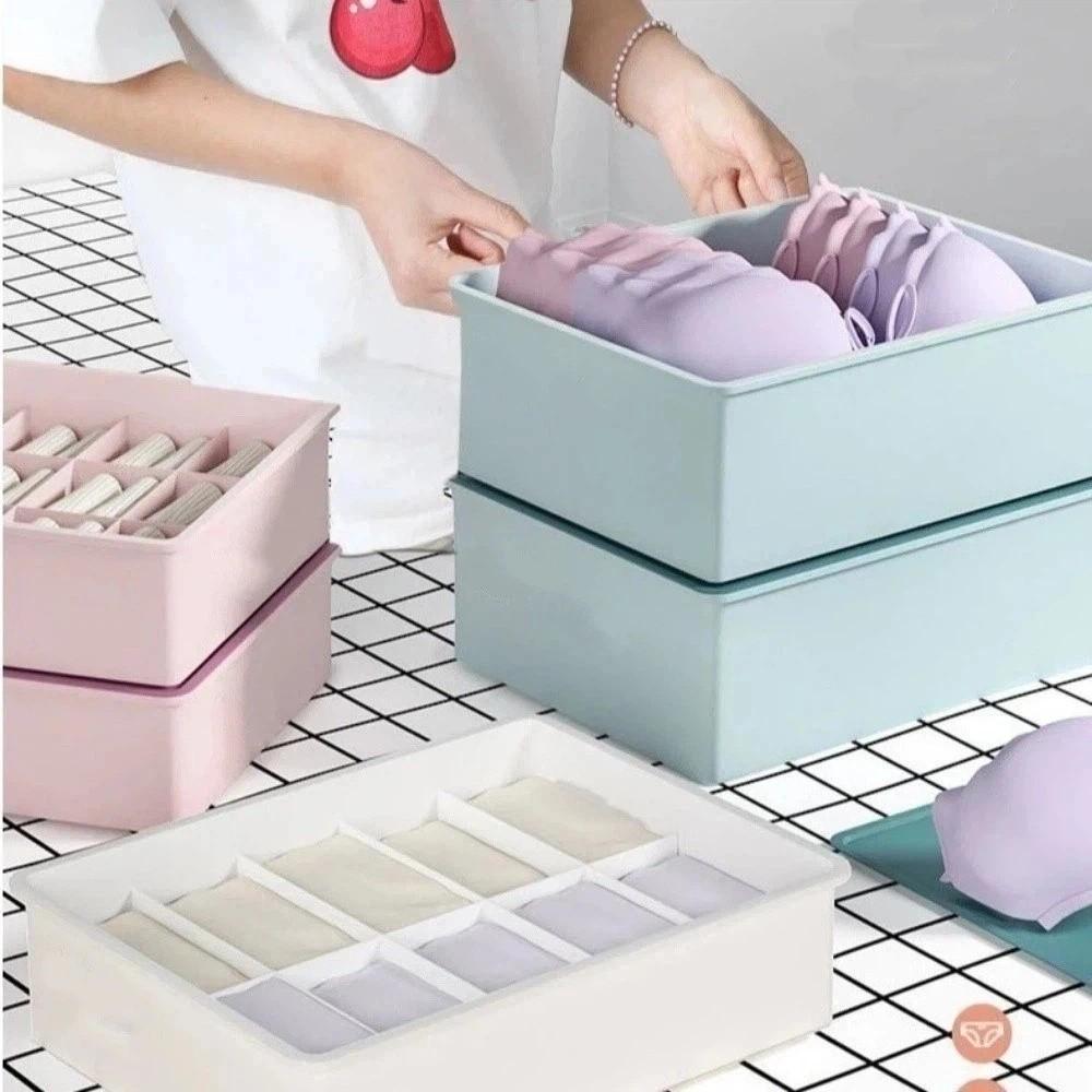 With Cover Underwear Storage Box Dustproof Stable Stacking Bra Drawer Organizer Multifunctional Socks Storage Box For Home