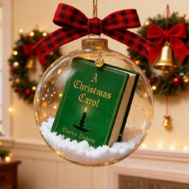 Festival Mini Book Shape Christmas Ornament Feature Holiday Carols Portable Shatters Proof Design For Indoor Decorations