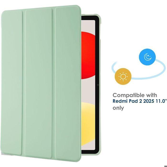 Coque pour Xiaomi Redmi Pad 2, Protection Anti-Rayures avec Support Veille-Réveil - Vert