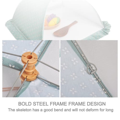 DEWEL Food Cover, Foldable, Washable, Kitchen Umbrella, Fly Screen, Square, Insect and Dust Repellent, Stylish Kitchen Umbrella, 41.5 x 41.5 cm (Green