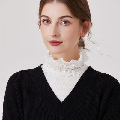 Abnehmbarer Halbkragen Falscher Kragen Einfarbig Damen Pullover Dekoration Gerüschter Stehkragen Kleidung Accessoires