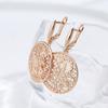 Fashion Glossy Dangle Earrings  Rose Gold Unusual Metal Sculpture Flower Earrings For Women Fine Daily Jewelry