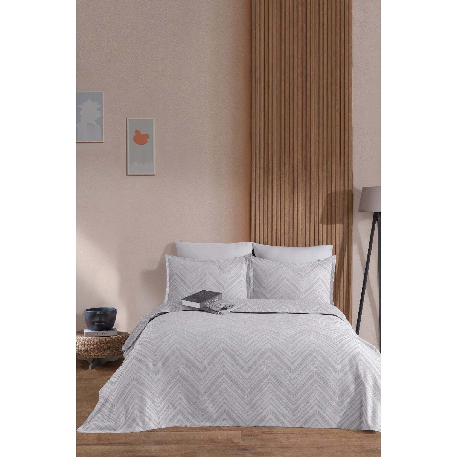 

Petra Line Leving Bed Cover Set 3 Pieces Double Gray сірий колір