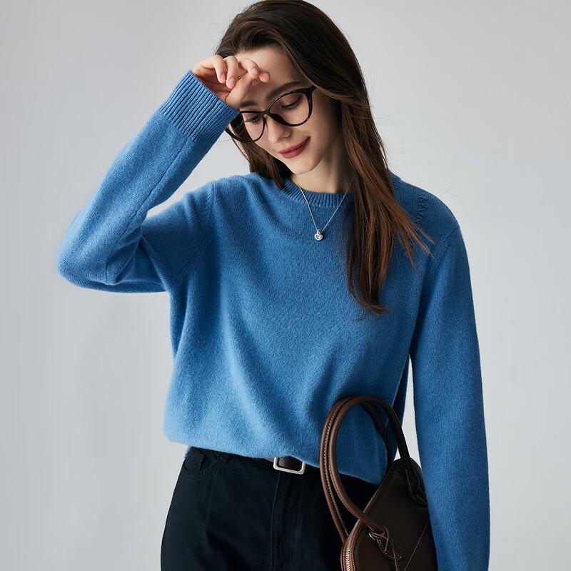 PALUOPO Women's Thick Cashmere Round Neck Sweater