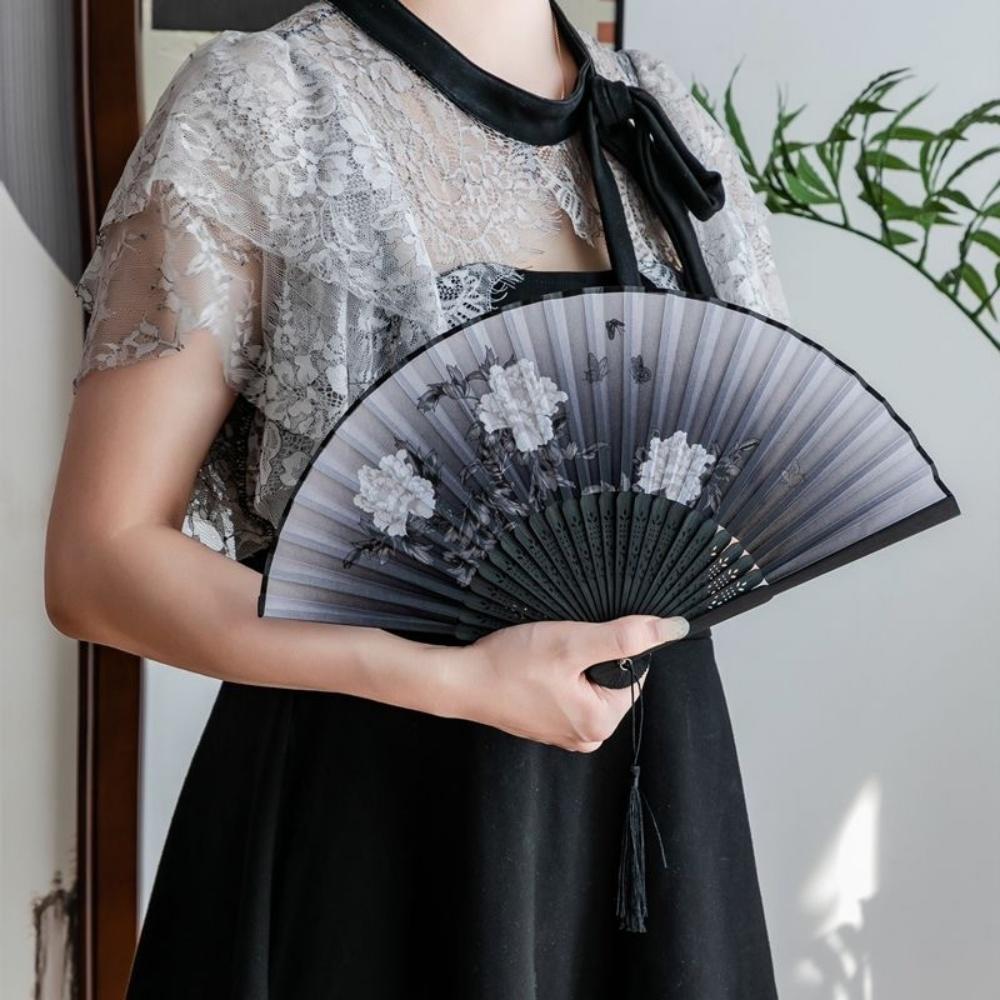 Silk Folding Hand Fan High Quality Japanese Decorative Fan Vintage Silk Folding Fan Smooth For Birthdays Travel Dance