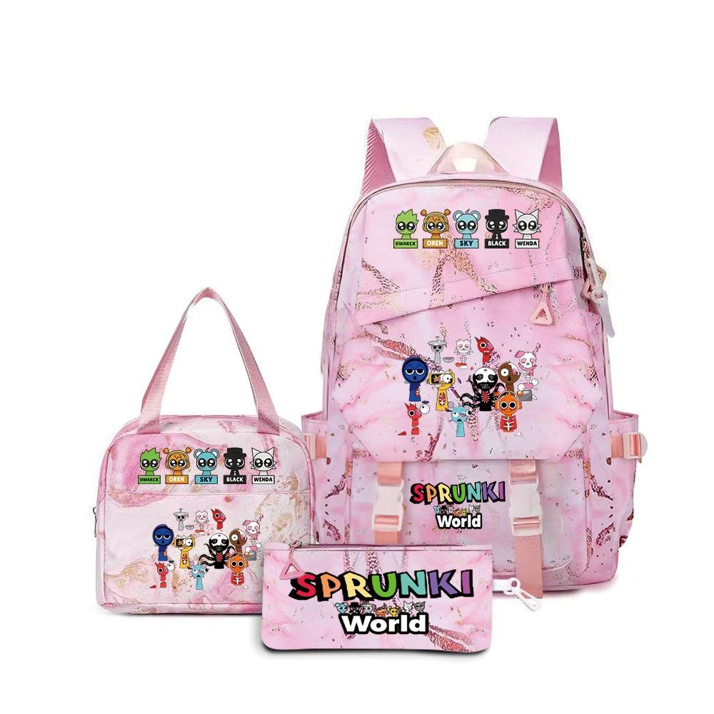 Sprunki Music Rhythm Box School Bag Game Backpack Junior High School Student Leisure Bag Travel Bag D